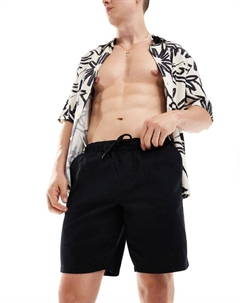 Черные узкие льняные шорты DESIGN Asos