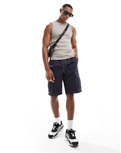 Коричневая приталенная майка в рубчик с круглым вырезом DESIGN Asos