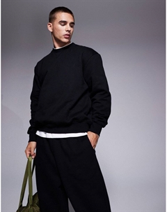 Черный тяжелый свитшот оверсайз DESIGN Asos