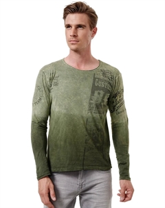 Рубашка с длинными рукавами и крутым принтом, зеленый Rusty neal