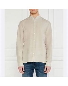 Льняная рубашка узкого кроя Elvory, бежевый Hugo