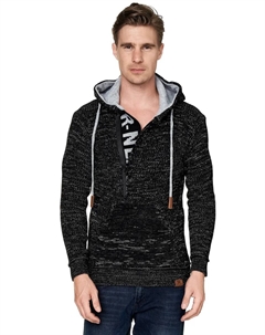 Толстовка с капюшоном и стильным вырезом, серый Rusty neal