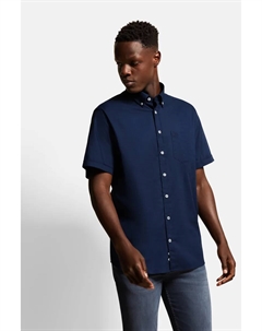 Рубашка с короткими рукавами и тонкой структурой, цвет морской волны Bugatti