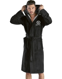 Мужской халат "Como" (1 шт.), с контрастным воротником, черный Carlo colucci