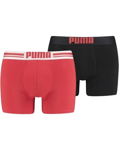 Боксеры (2 шт.), с поясом с логотипом, красный Puma