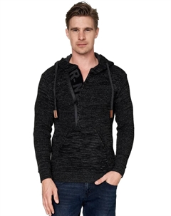 Толстовка с капюшоном и стильным вырезом, антрацит Rusty neal