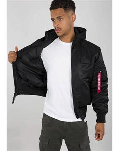 Куртка-бомбер "MA-1 ZH Back Print" с капюшоном, черный Alpha industries
