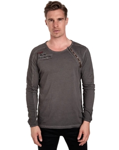 Рубашка с длинными рукавами и планкой на пуговицах по бокам, антрацит Rusty neal