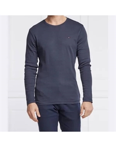 Лонгслив tjm original в рубчик lon slim fit, синий Tommy hilfiger