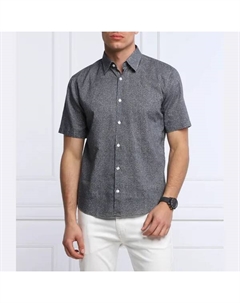 Льняная рубашка Ermino классического кроя, синий Hugo