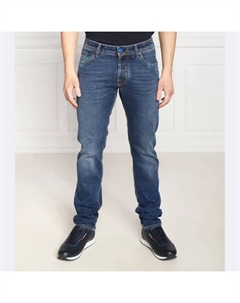 Джинсы узкого кроя никелевого цвета, синий Jacob cohen