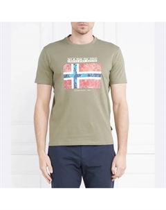 Футболка s-guiro стандартного кроя, зеленый Napapijri