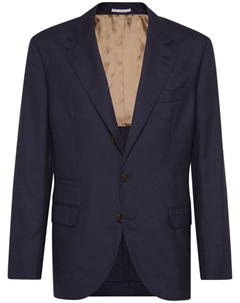 Однобортный кашемировый пиджак, синий Brunello cucinelli