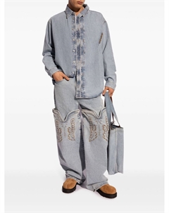 Джинсовая рубашка с вышитым логотипом, синяя Y / project