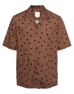 Хлопковая рубашка в горошек, коричневый Paul smith