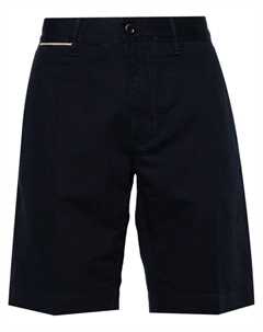 Шорты-чиносы из смесового льна с вышитым логотипом, синий Incotex