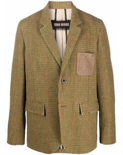 Шерстяной пиджак в клетку, желтый Uma wang