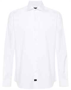 Хлопковая рубашка с вырезом на воротнике, белый Fay