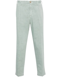 Зауженные брюки 54 средней посадки, зеленый Incotex