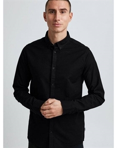 Рубашка с длинным рукавом сдвал, черный Solid