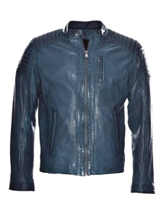 Кожаный пиджак, синий Jcc