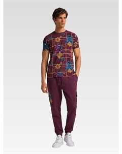 Спортивные штаны конколино, бордовый Carlo colucci