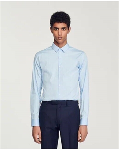 Однотонная узкая мужская рубашка, синий Sandro