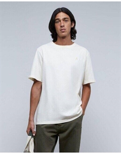 Мужская футболка с короткими рукавами и вышивкой черепа, светло-бежевый Scalpers