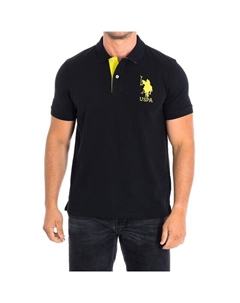Поло Korycbad с короткими рукавами и контрастным воротником с лацканами 64779 мужское U.S. Polo Assn, черный U.s. polo assn.