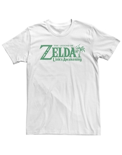 Мужская зеленая футболка с короткими рукавами и надписью Nintendo Link's Awakening Palm Trees Licensed character