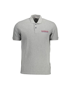 Серая хлопковая мужская рубашка поло Napapijri