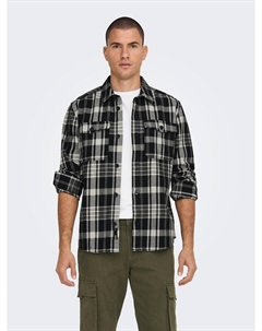 Рубашка на пуговицах стандартного кроя MILO, черный Only & sons