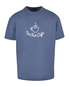 Футболка BUT FIRST COFFEE, пыльный синий Merchcode