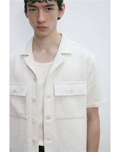 Повседневная рубашка из букле обычного кроя, белый H&m