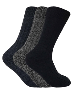 3 пары мужских походных носков из смесовой шерсти с мягкой подошвой для ботинок, синий Sock snob