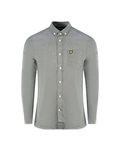 Зеленая рубашка с длинным рукавом из хлопка и льна, зеленый Lyle & scott