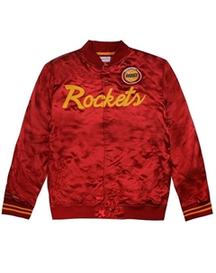 Мужской атласный бомбер Mitchell & Ness Houston Rockets, красный Mitchell and ness