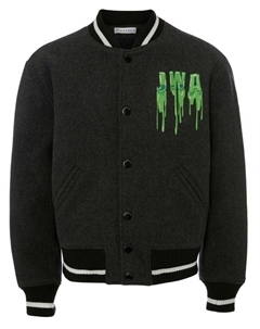 Бомбер с вышитым логотипом, серый Jw anderson