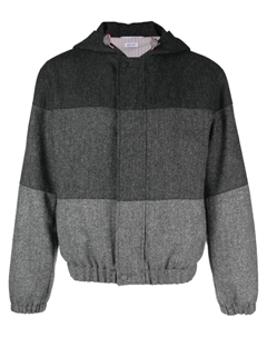 Пуховик в стиле колор-блок, черный Thom browne