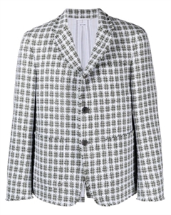 Однобортный пиджак в клетку, серый Thom browne
