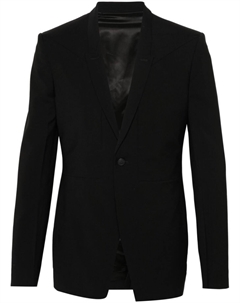 Однобортный пиджак из вирджинской шерсти, черный Rick owens