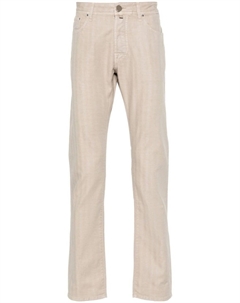 Jacob Cohën зауженные брюки с узором в елочку, нейтральный цвет Jacob cohen