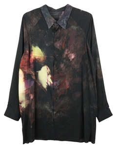 Рубашка с абстрактным принтом, черный Yohji yamamoto