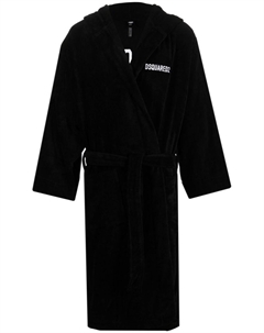 Халат с вышитым логотипом, черный Dsquared2