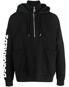 Худи на молнии с логотипом, черный Dsquared2