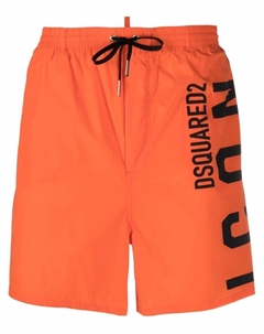 Плавки-шорты с кулиской и логотипом, оранжевый Dsquared2