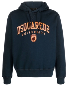 Худи с кулиской и принтом University, синий Dsquared2