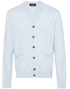Кардиган тонкой вязки с V-образным вырезом, синий Dsquared2