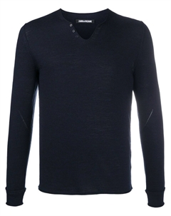 Свитер хенли Monastir, синий Zadig&voltaire