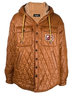 Стеганое пальто с капюшоном, коричневый Dsquared2